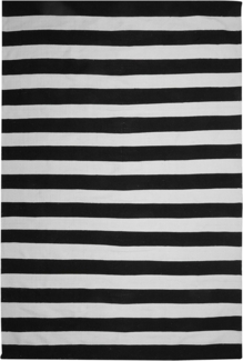 Outdoor Teppich schwarz-weiß 160 x 230 cm Streifenmuster Kurzflor TAVAS
