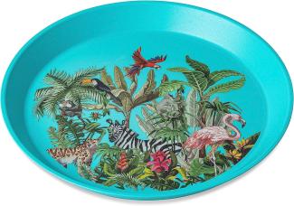 Koziol Kleiner Teller Connect Plate Jungle, Speiseteller, Kunststoff-Holz-Mix, Organic Turquoise, 20. 5 cm, 1418682