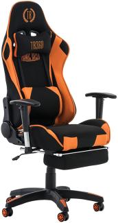 Racing Bürostuhl Turbo Stoff mit Fußablage schwarz/orange