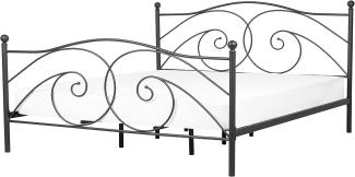 Metallbett schwarz Lattenrost 140x200 cm DINARD