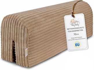 Bettkantenschutz für Kinderbetten 70 cm - Schutz für Bettrahmen Baby Bett rausfallschutz für boxspringbett bettgitter mit Bezug Kantenschutz Kinder Babybett Braun