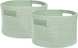 Textilkorb Baumwolle hellgrün ⌀ 30 cm 2er Set CHINIOT