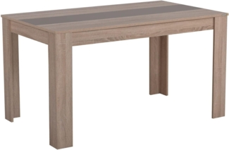 Esstisch Esszimmertisch Holztisch Küchentisch 135x80 cm Holz Massiv Eiche Weiß Braun