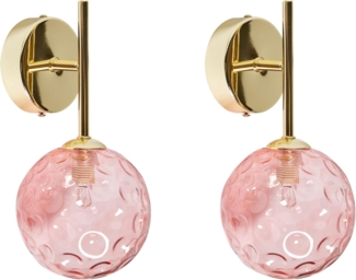 Wandlampe 2er Set ANADYR Glas Rosa