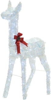 Gartendekoration LED AURENNE Hirsch 110 cm Weiß