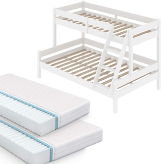 VitaliSpa Kinderbett Everest Etagenbett Weiß Hochbett Stock Bett 90x200 140x200