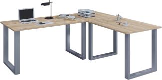 VCM Eck-Schreibtisch Lona 220x160x80 U-Füße Sonoma-Eiche