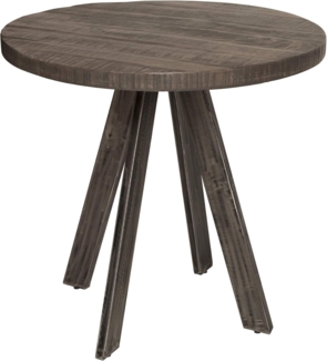 riess-ambiente Esstisch IRON CRAFT 80cm grau, Massivholz · Küchentisch · rund · 4cm Tischplatte · Industrial