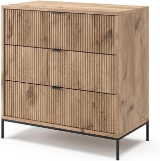 Vicco Kommode Eliza Viking Oak 80 x 81,2 cm mit 3 Schubladen