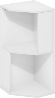 Furinno Econ 2-stufiges Freistehendes Eckregal-Bücherregal, Weiß