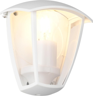 Außenwandleuchte VENTA Halbschale im Landhausstil Weiß, Höhe 20cm