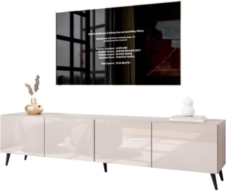 Lookway TV-Schrank COLGANTE 200 Kaschmir Hochglanz mit Metallbeinen (2x TV- Schrank) Breite: 200 cm