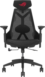 ASUS ROG Destrier Ergo Core Gaming Chair (ergonomischer Gaming Stuhl, 360 Grad Armstützen mit bis zu 14cm Höhe für Mobile Gaming, Nylonrahmen, Mesh, verstellbare Lendenwirbelstütze und Kopfstütze)