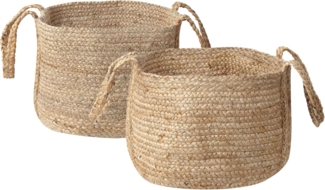 Aufbewahrungskorb Jute naturfarben 2er Set KORNAK
