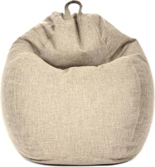 Green Bean© Indoor XXL Sitzsack "Home Linen" mit 300 Liter mit EPS-Perlen Füllung - - Bodenkissen Liegekissen Sitzkissen Sand Creme