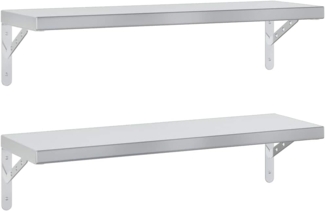 vidaXL Wandregale 2 Stk. 75x23,5 cm Silbern Edelstahl 3214507