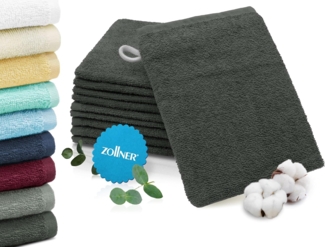 ZOLLNER Waschlappen, (10-St), 16x21 cm, 100% Baumwolle, vom Hotelwäschespezialisten