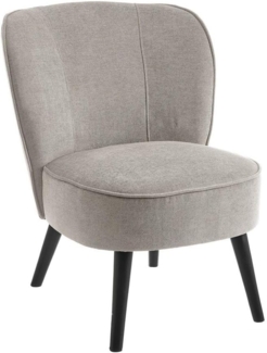 DRW Sessel aus Polyester und Holz in Hellgrau und Schwarz