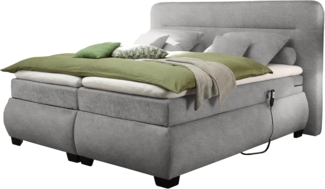 Stella Trading Evolution 2 Boxspringbett 180x200 elektrisch verstellbar, Schlamm - Bequemes Doppelbett mit 7-Zonen Federkern Matratze & Komfortschaum Topper - 210 x 122 x 220 cm (B/H/T)