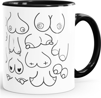 MoonWorks Tasse Kaffee-Tasse Titten-Muster Brüste Fun-Tasse Titten-Tasse Büro-Tasse MoonWorks®, Keramik