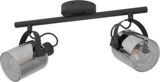 Eglo 99053 Rauchglas Spotleuchte BERREGAS schwarz-transparent L:44 B:11cm dimmbar