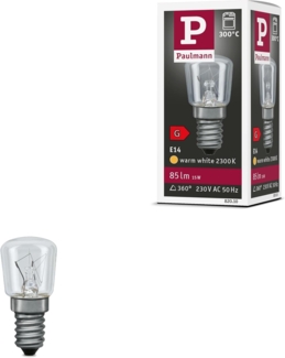 Paulmann 82010 Glühlampe Birnenform 15 Watt E14 300° Klar 230 V