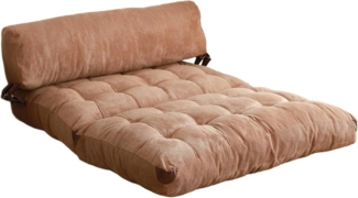 Dmora Schlafsofa 2-Sitzer Dysnomia 120x75 cm Braun mit Stauraum