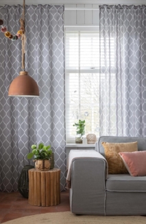 ELBERSDRUCKE Vorhang Gardine mit verdeckte Schlaufen Alea grau halbtransparent 255x140 cm (1 St), halbtransparent