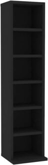 vidaXL CD-Schrank Schwarz 21x20x88 cm Holzwerkstoff 800352