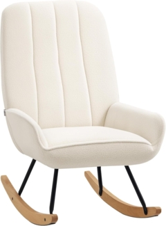 HOMCOM Schaukelstuhl mit Sherpa-Vlies Relaxstuhl, Wohnzimmersessel (Schaukelsessel, 1 St), für Wohnzimmer, Schlafzimmer, Sherpa Vlies, Cremeweiß