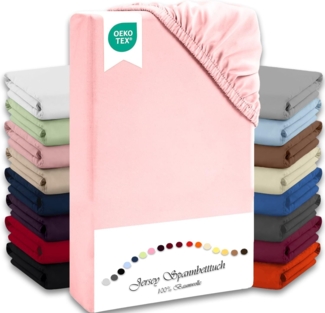 Jersey Spannbettlaken 140-160x200 100% Baumwolle weich bügelfrei komfort Rosa