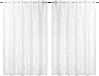 MOON Heimtextilien Vorhang Schlaufenvorhang Dekoschal Ronny mit Ausbrenner Motiv 140x245-weiß (2 St), halbtransparent