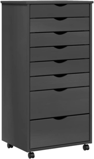 vidaXL Rollschrank mit Schubladen MOSS Grau Massivholz Kiefer 355899