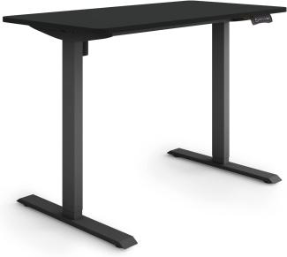 ESMART Germany ETX-121BB 120x60 cm Schwarz Ergonomischer Steh-Sitz-Schreibtisch Stufenlos elektrisch höhenverstellbar 73,5-123,5cm 3X Memory Aktivitätserinnerung Soft-Start/Stopp Schnelle Montage