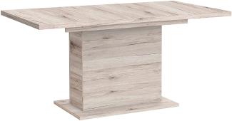 FORTE Dining Tables Esstisch ausziehbar, Holzwerkstoff, Beige/Braun, 160 x 76,6 x 90 cm