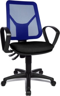 Bürodrehstuhl Airgo Net inklusive feste Armlehnen schwarz / blau