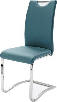 Robas Lund Esszimmerstühle 4er set, Schwingstuhl belastbar bis 120 kg, Stuhl Petrol, Komfortsitzhöhe 47 cm