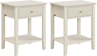 Vente-unique - Nachttisch 2er-Set 1 Schublade & 1 Ablage – MDF – Beige – NIRIVA