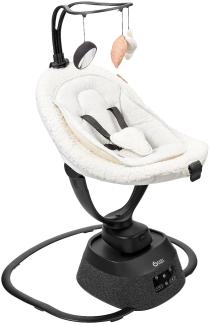 Babymoov Babyschaukel Swoon Evolution Curl White - elektrische Babywippe mit 8 Schaukelbewegungen, 360° rotierbarer Sitz, 12 Melodien