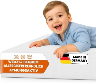 Foxx Baby Kindermatratze 60x120x6 cm pflegeleichter Bezug Hochwertiger Schaumstoffkern - Größe (cm): 60x120x6, Auswahl: Matratze