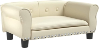 vidaXL Hundebett, Kunstleder, Creme, 70 x 45 x 30 cm