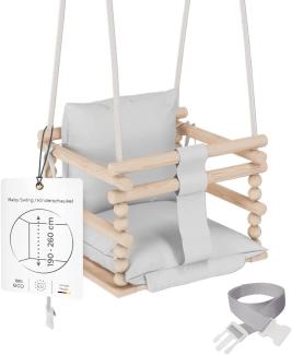 MAMOI® Babyschaukel Holz | Indoor Babyschaukel | Kinderschaukel Indoor | Babyschaukel 3 in 1 + SICHERHEITSGURT | Holzschaukel Baby | Kleinkindschaukel | Kinderschaukel Holz | CE | 100% ECO | Made in EU