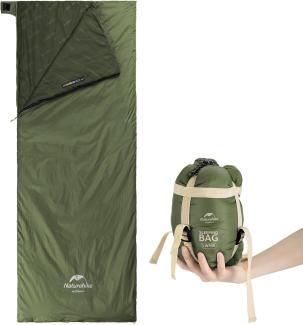 Naturehike Ultraleichter Sommerschlafsack, weicher Komfort, Reiseschlafsack, wasserdichter Schlafsack für Camping, Wandern – Armeegrün, 205 × 85 cm