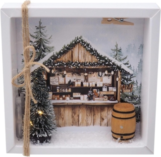 ZauberDeko Geschenkbox Geldgeschenk Weihnacht Geschenk LED Lichterkette Tanne Weihnachtsmarkt