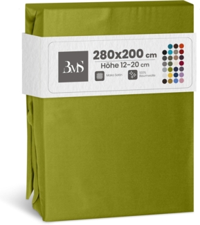 Bettwaesche-mit-Stil Mako-Satin Spannbettlaken grün 280x200 cm