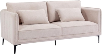 Vente-unique - Sofa 3-Sitzer - Stoff - Beige - TORMELDA
