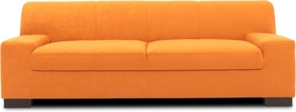DOMO Collection Norma Sofa , 3-Sitzer Couch , 3er Garnitur, 212 x 85 x 74 cm , Stoff orange gelb