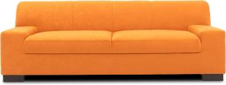 DOMO Collection Norma Sofa , 3-Sitzer Couch , 3er Garnitur, 212 x 85 x 74 cm , Stoff orange gelb