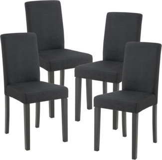 Esszimmerstuhl Hamburg 4er Set Textil Schwarz [en. casa]
