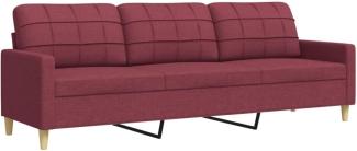 3-Sitzer-Sofa Weinrot 210 cm Stoff